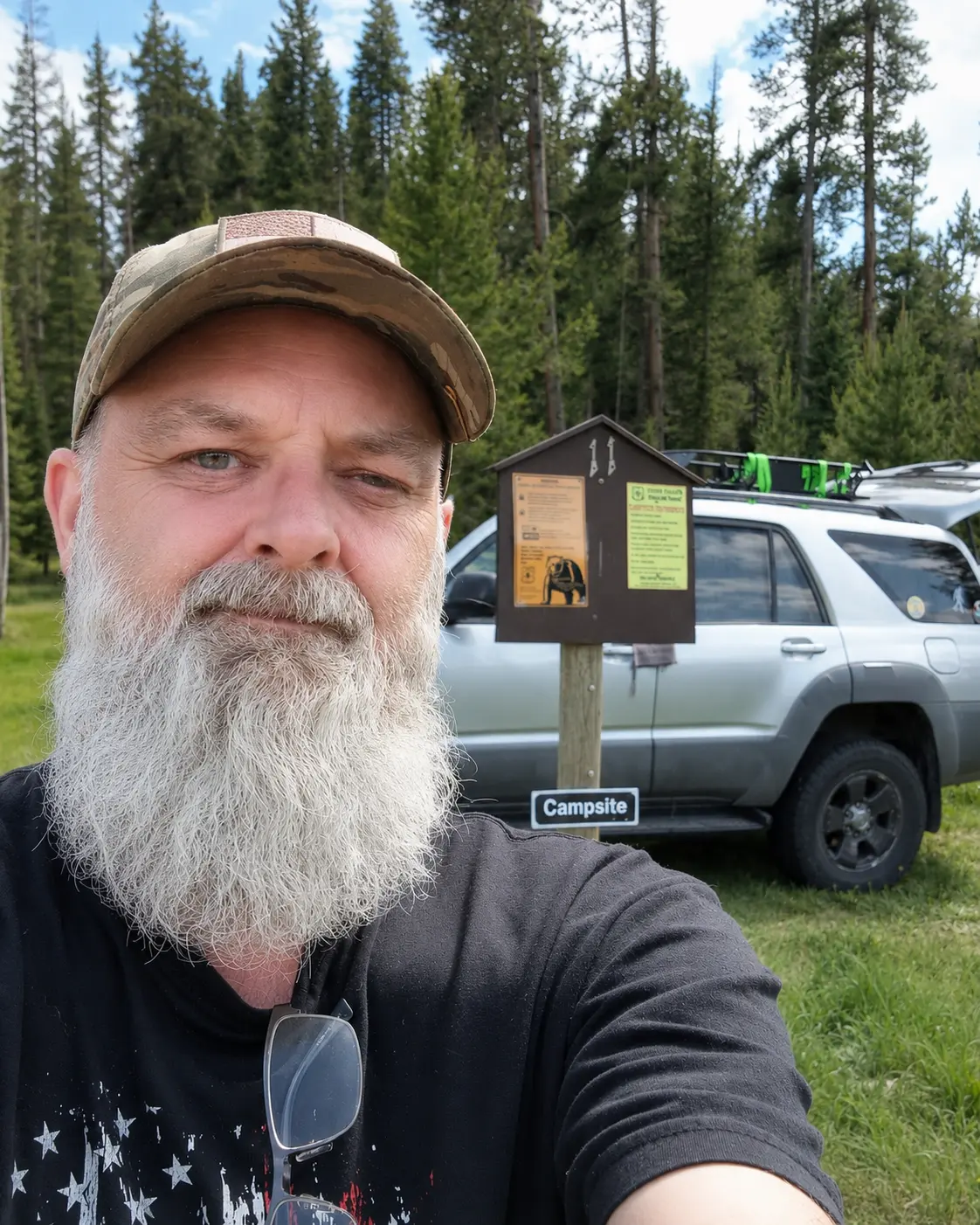 Chris Smith camping in Montana in 2025